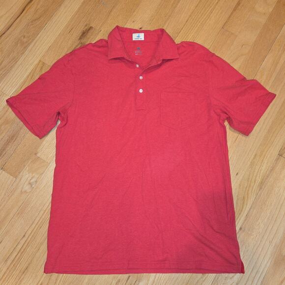 Johnnie-O Hangin' Out polo sz L Reda Red Game Day Original Solid - Picture 1 of 6